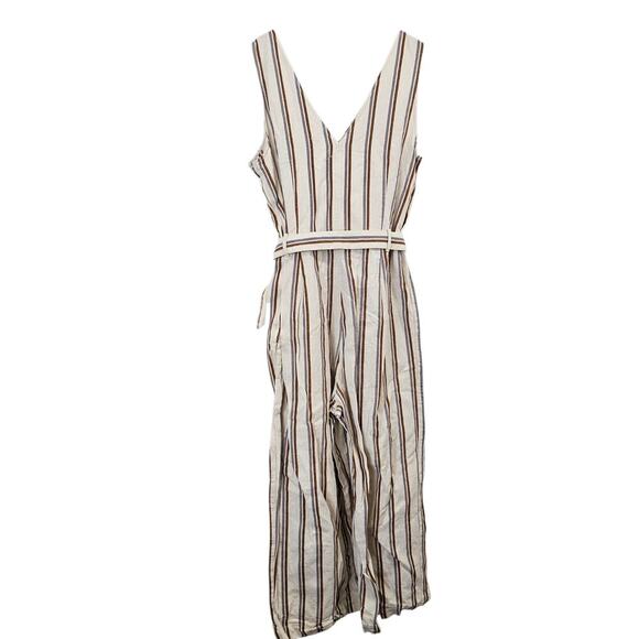MADEWELL Striped Pull-on Jumpsuit in Double Stripe Grey Feather Size M - Picture 2 of 12